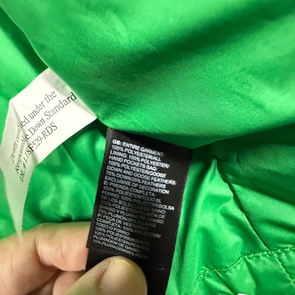 The North Face Alpz 550 Down Jacket Boys XL 18/20 Green Puffer Coat